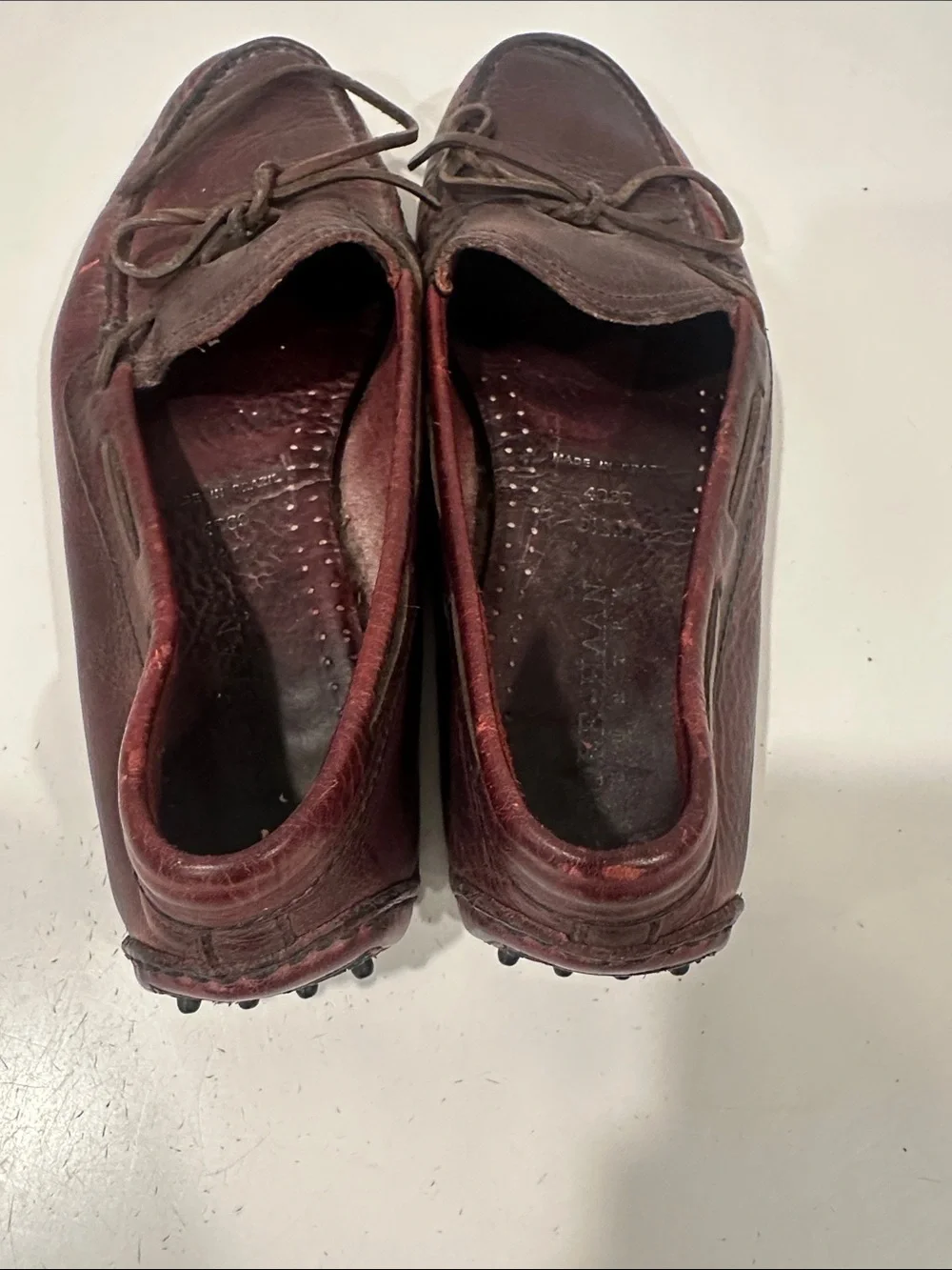 Cole Haan Men's Burgundy Leather Boat Shoes